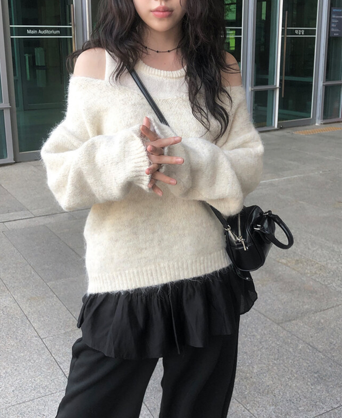 韓國連線🇰🇷 Anyonemore 迷你皮革斜背包 皮革 小包 側背包 手提包 黑色/預購