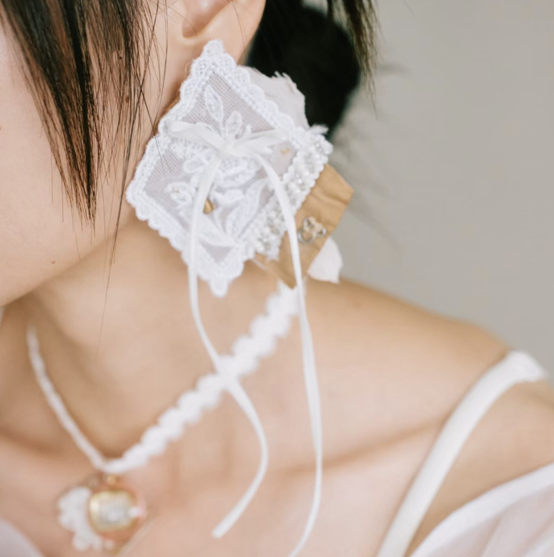 12週年- 復古繡花蕾絲耳環（單邊款）