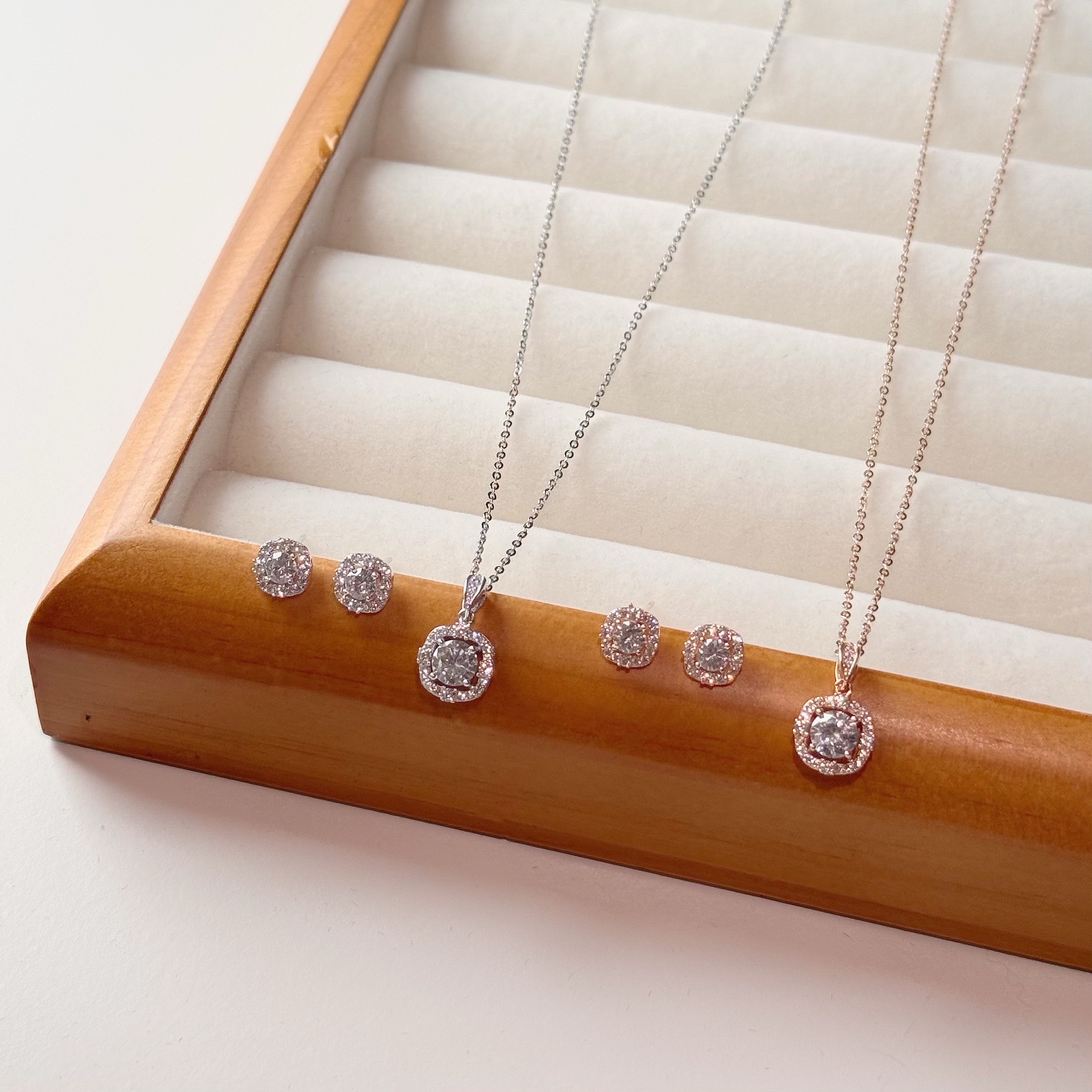 Y47【輕奢】方圓鑽純銀套組