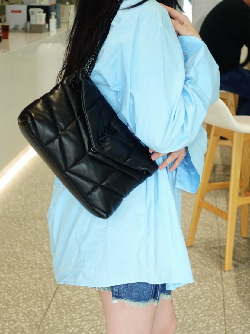 SAINT LAURENT YSL Loulou Puffer Nero 小型黑鏈黑扣雲朵袋