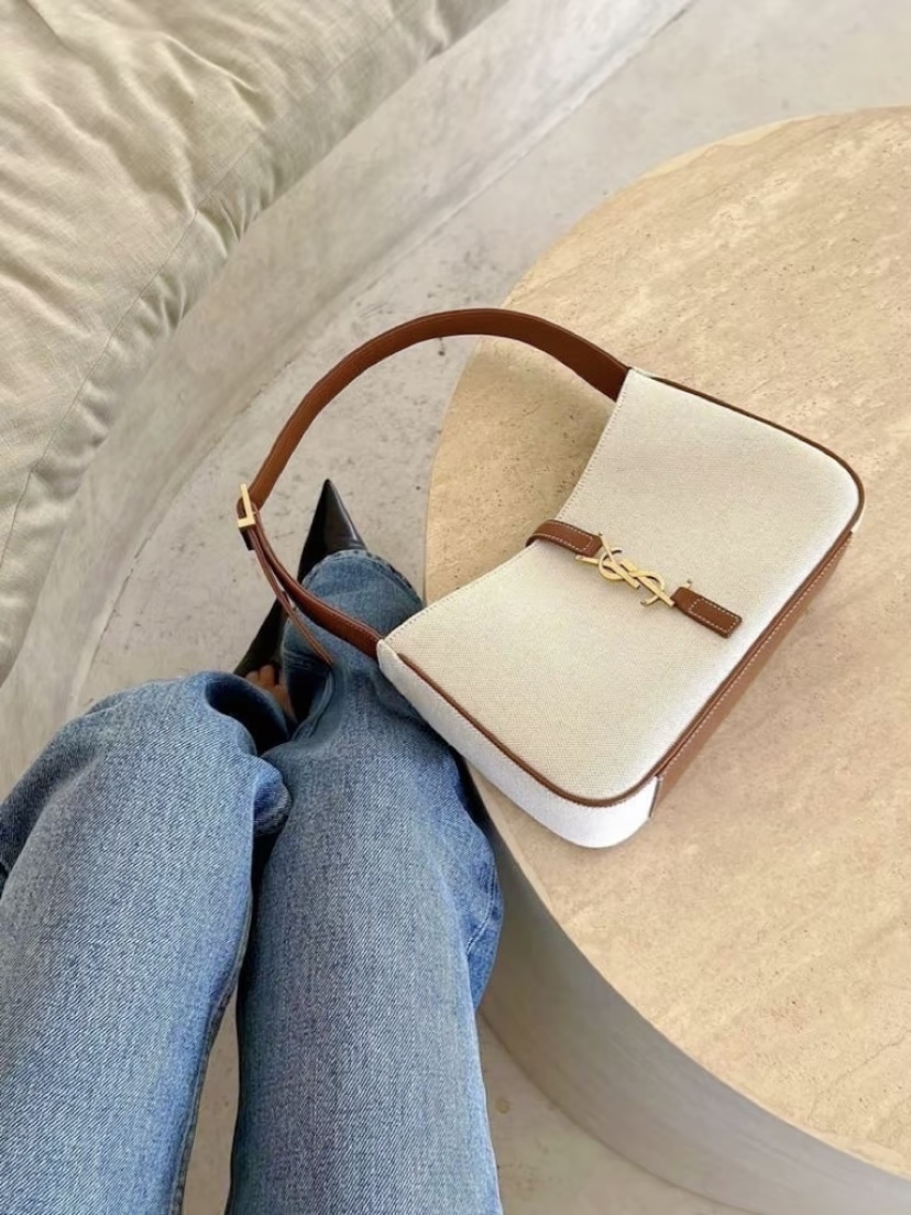 SAINT LAURENT YSL LE 5 À 7 原色與磚色 Hobo 袋