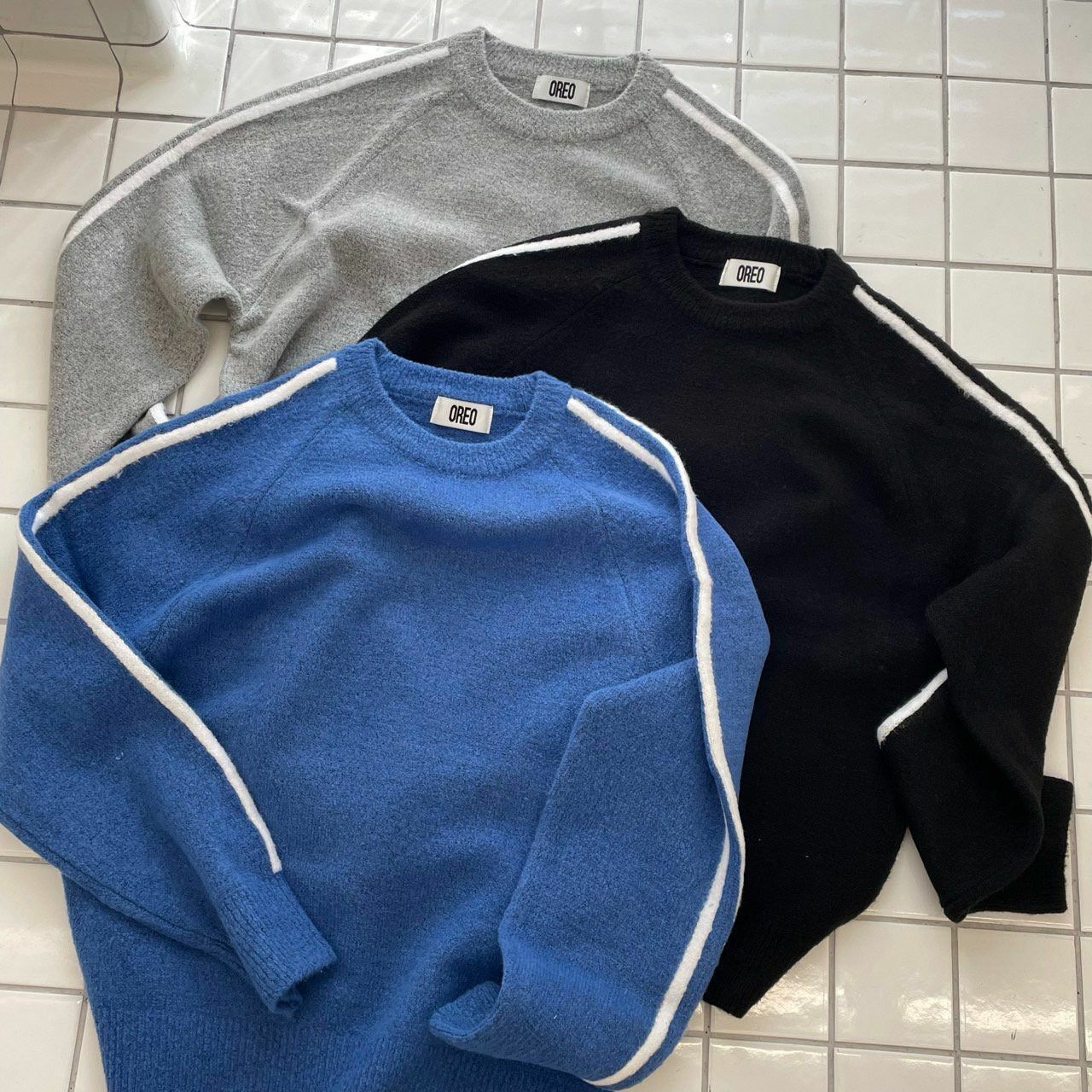 雙間圓領針織衫 OREO-091T