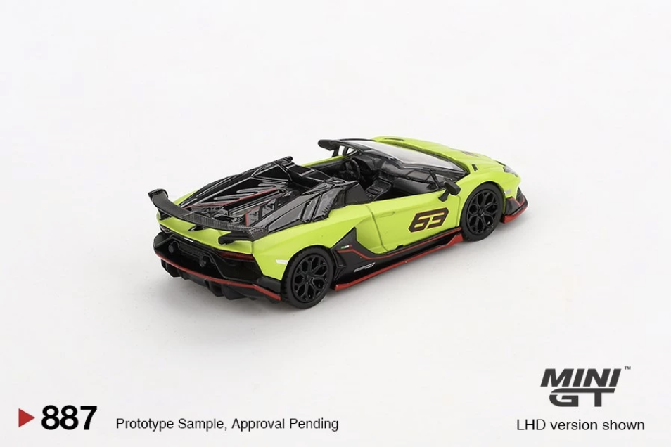 【預訂】Mini GT #887 Lamborghini Aventador SVJ 63 Roadster Verde Shock