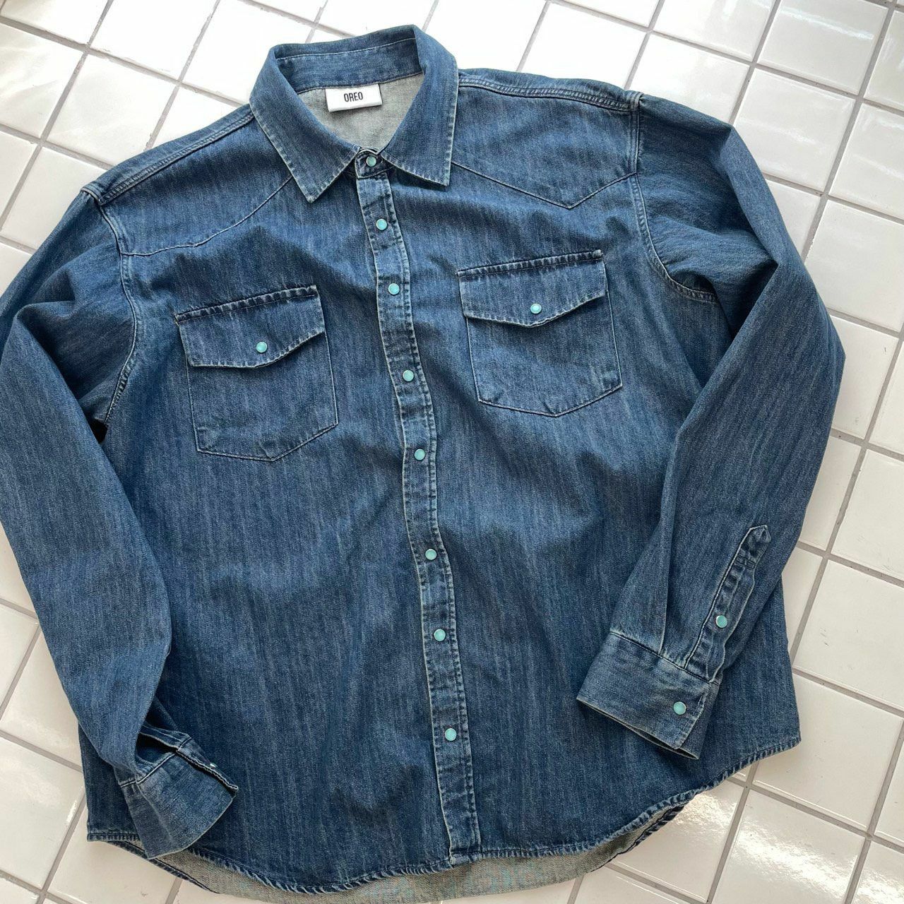 洗水淨色長袖牛仔恤衫 OREO-093S