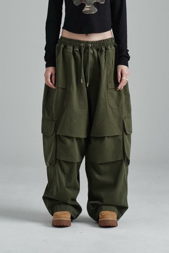 淨色工裝鬆身褲 Seeot-013P