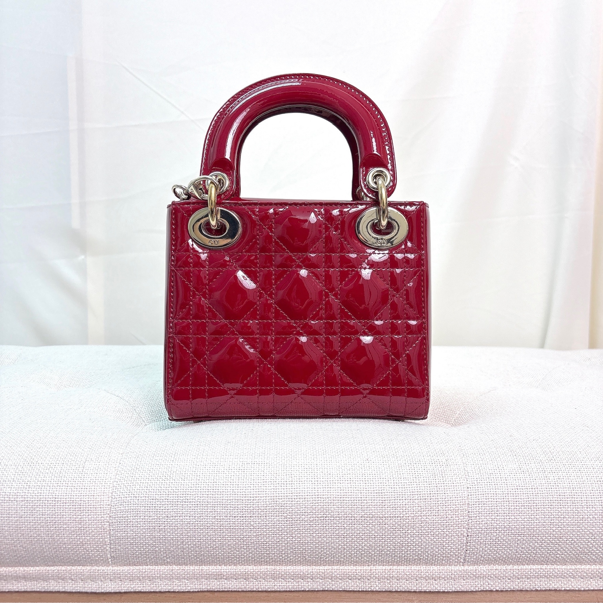 Dior Lady Dior Mini Bag - Red / Ghw