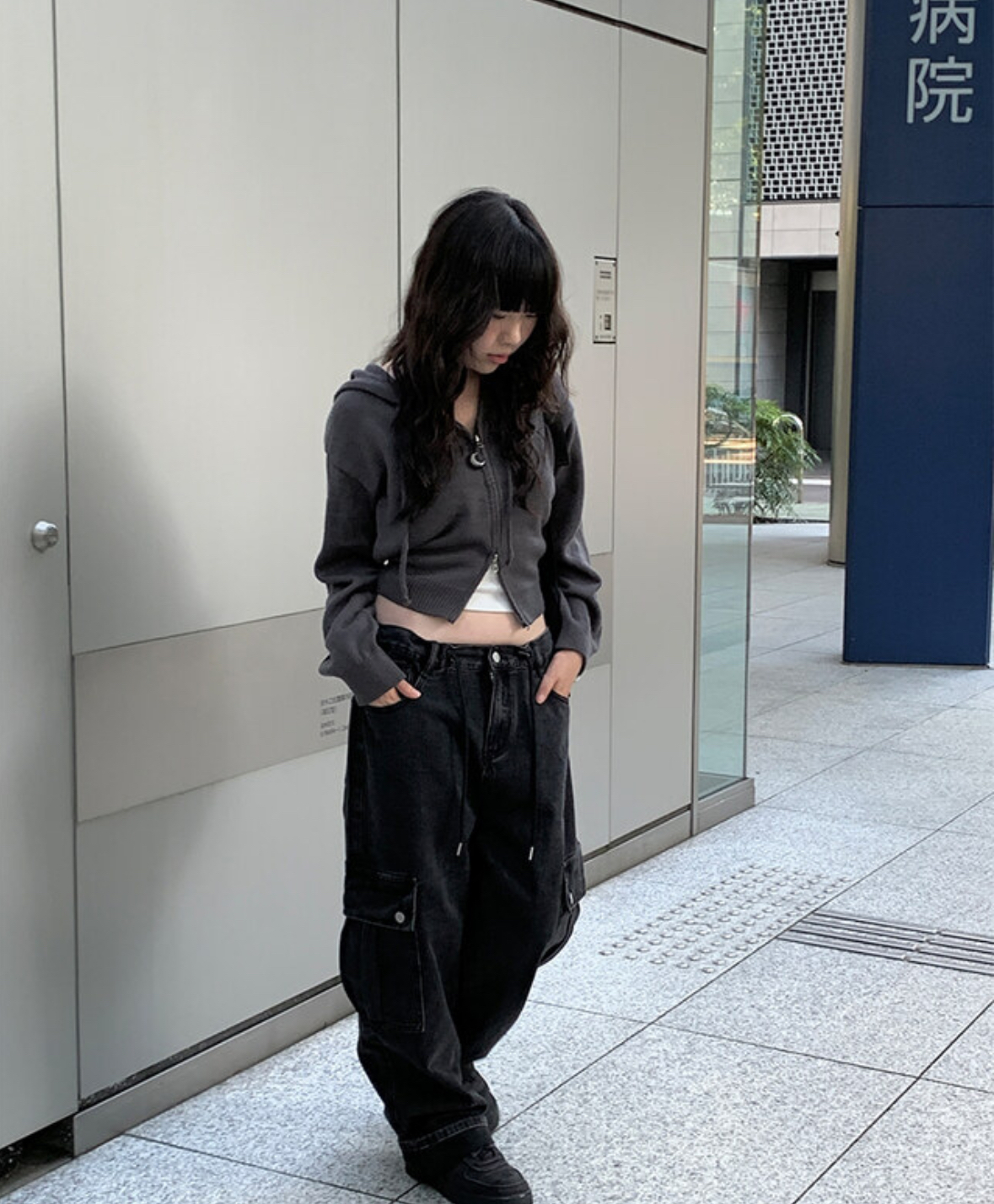 韓國連線🇰🇷 Anyonemore 連帽拉鏈針織衫 連帽 拉鍊 針織衫 黑色 碳灰色 海軍藍色 象牙白色/預購