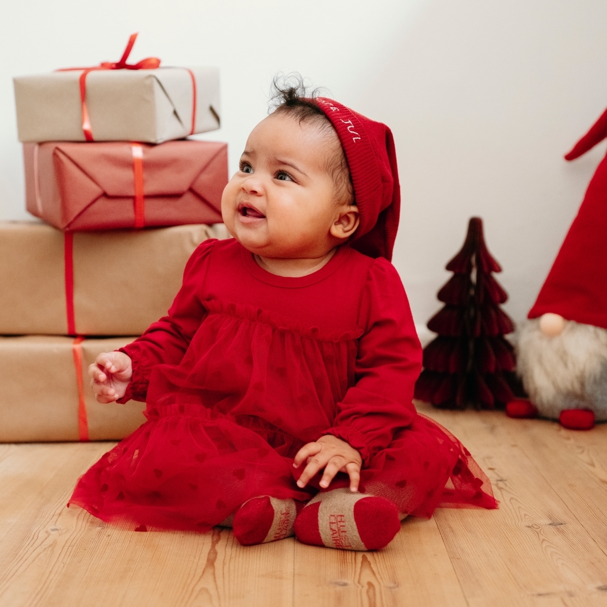 〖 Hust & Claire 〗紅色愛心紗裙寶寶洋裝