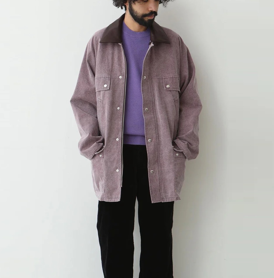 AURALEE 2024 A/W WASHED ORGANIC CANVAS HUNTING BLOUSON - PRE ORDER ITEM (預訂中)