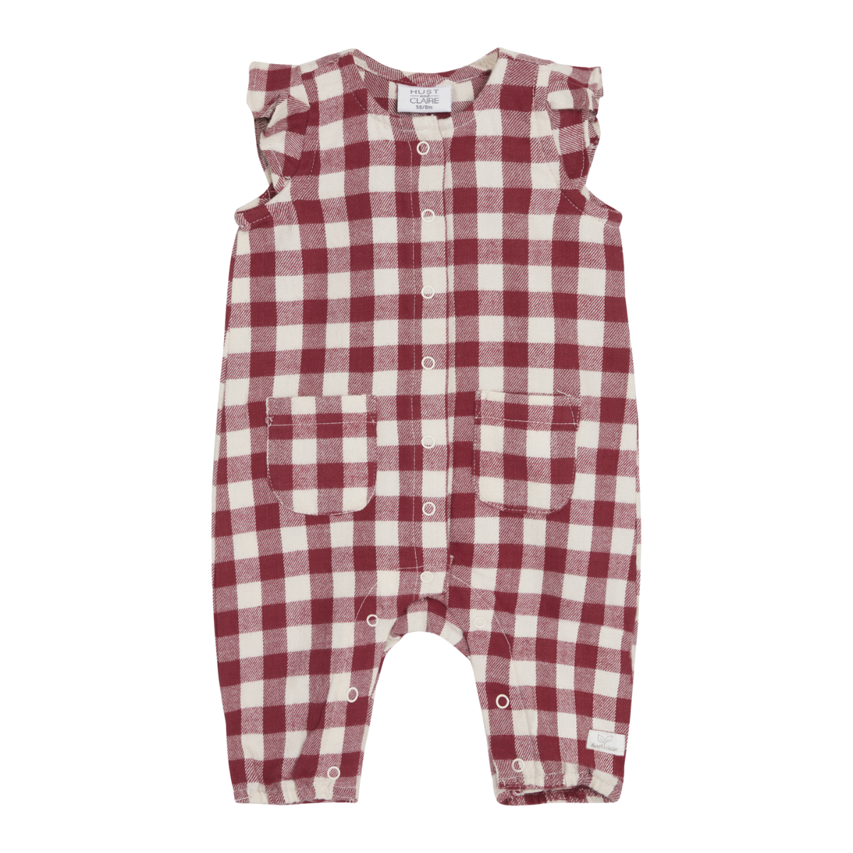 〖 Hust & Claire 〗紅色格紋小口袋連身衣
