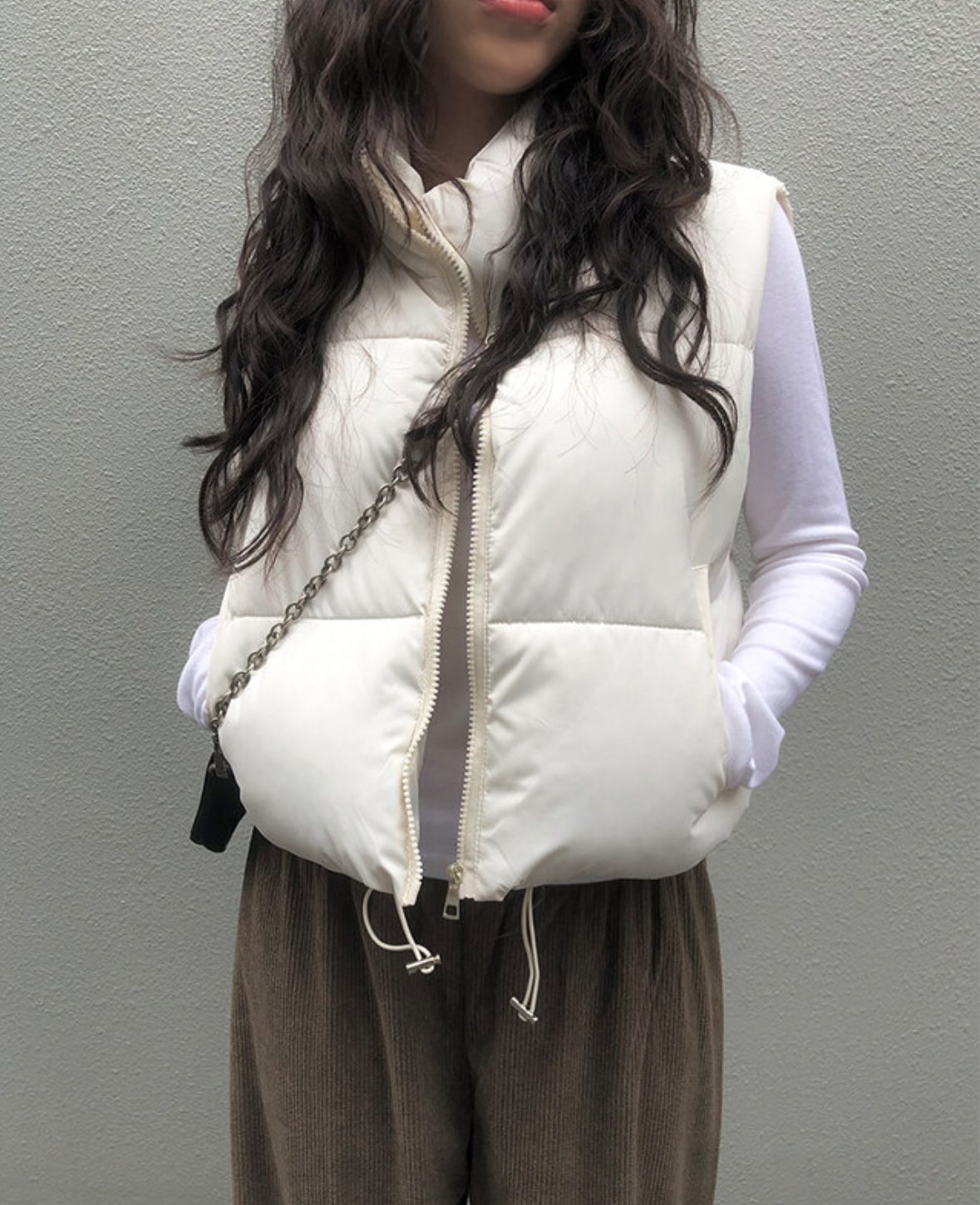 韓國連線🇰🇷 Anyonemore 麵包羽絨背心 短版 羽絨背心 秋冬 象牙白色 黑色/預購