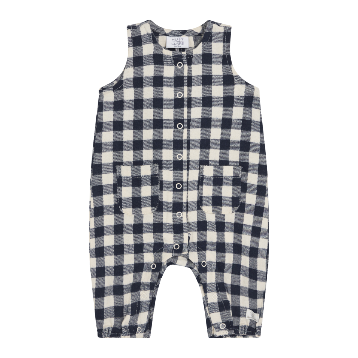 〖 Hust & Claire 〗藏青格紋小口袋連身衣