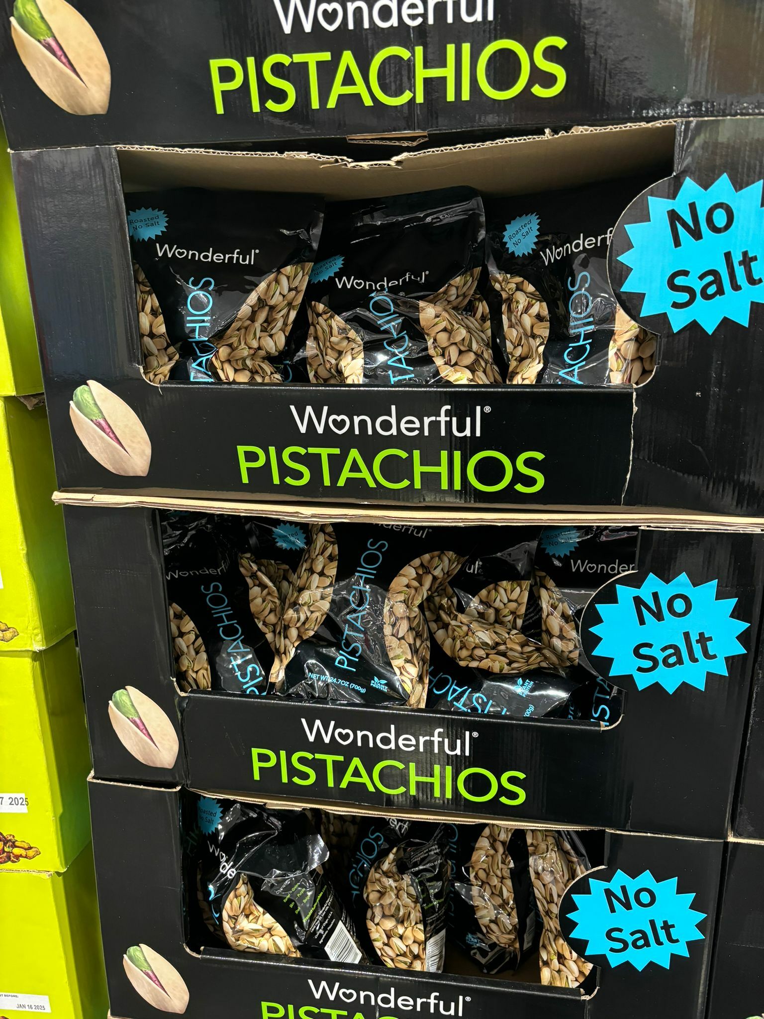 R/NO SALT PISTACHIOS Wonderful 萬多福無鹽開心果