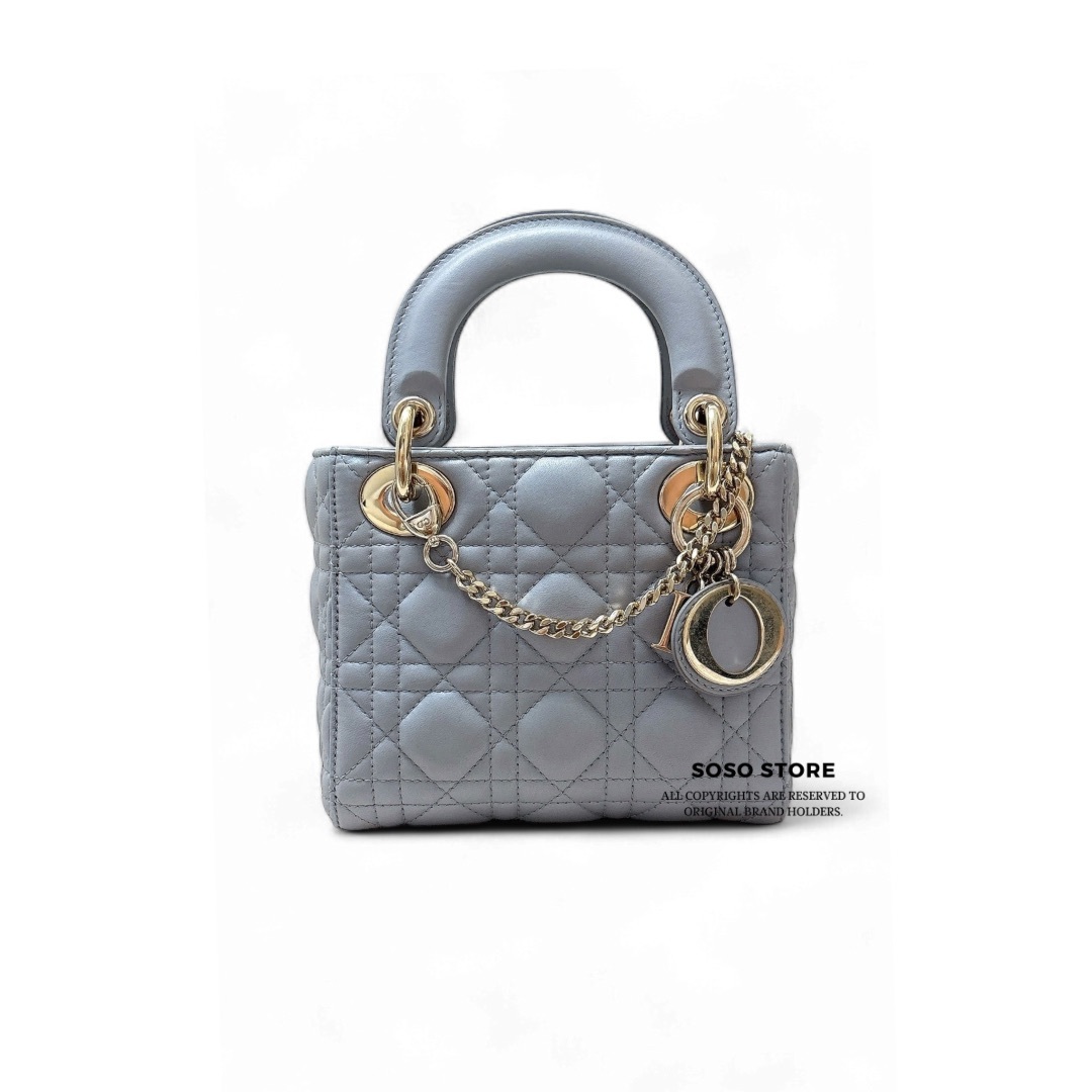 Dior Lady Dior Mini Bag - Grey / Ghw