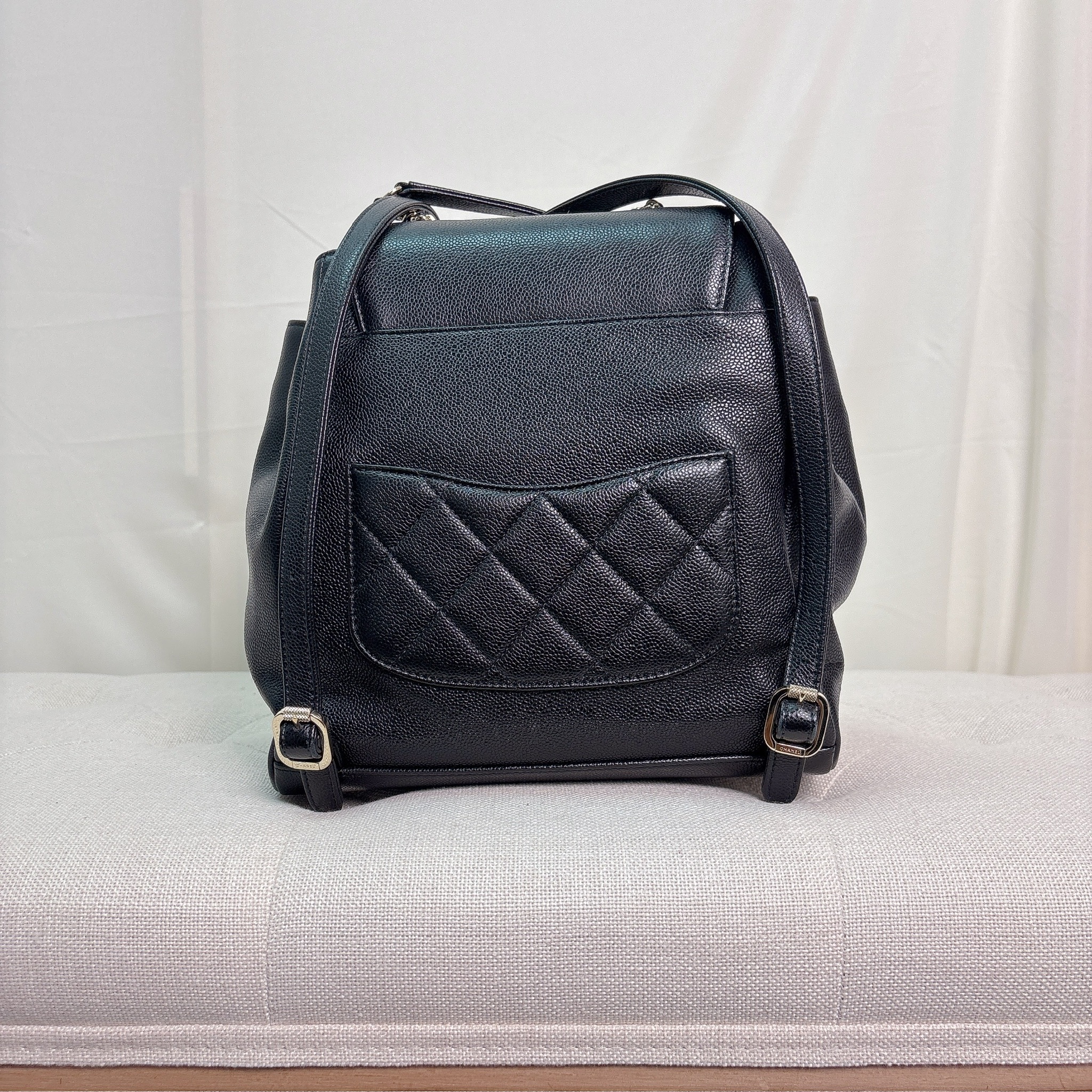 Chanel Caviar Backpack - Black / Ghw