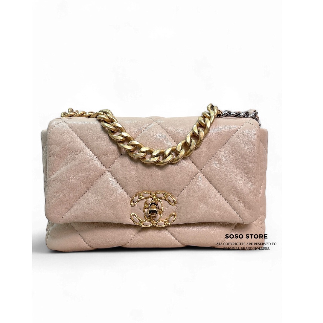 Chanel 19 Flap Small Bag - Beige / Ghw