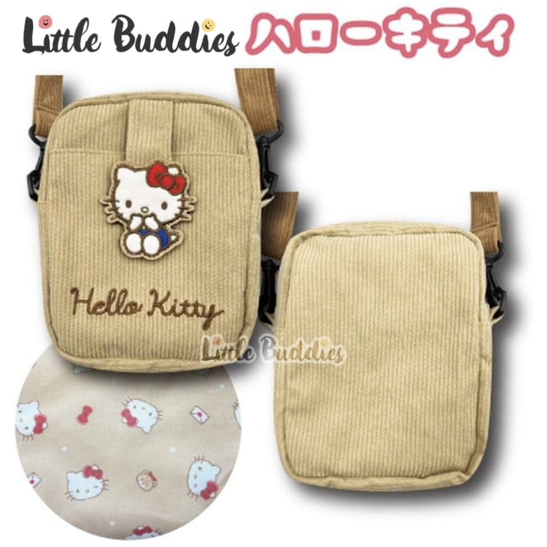 日本 Sanrio 燈芯絨斜揹袋