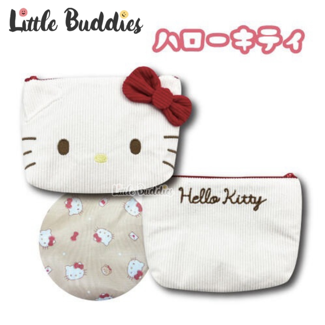 日本 Sanrio 燈芯絨頭形拉鏈袋