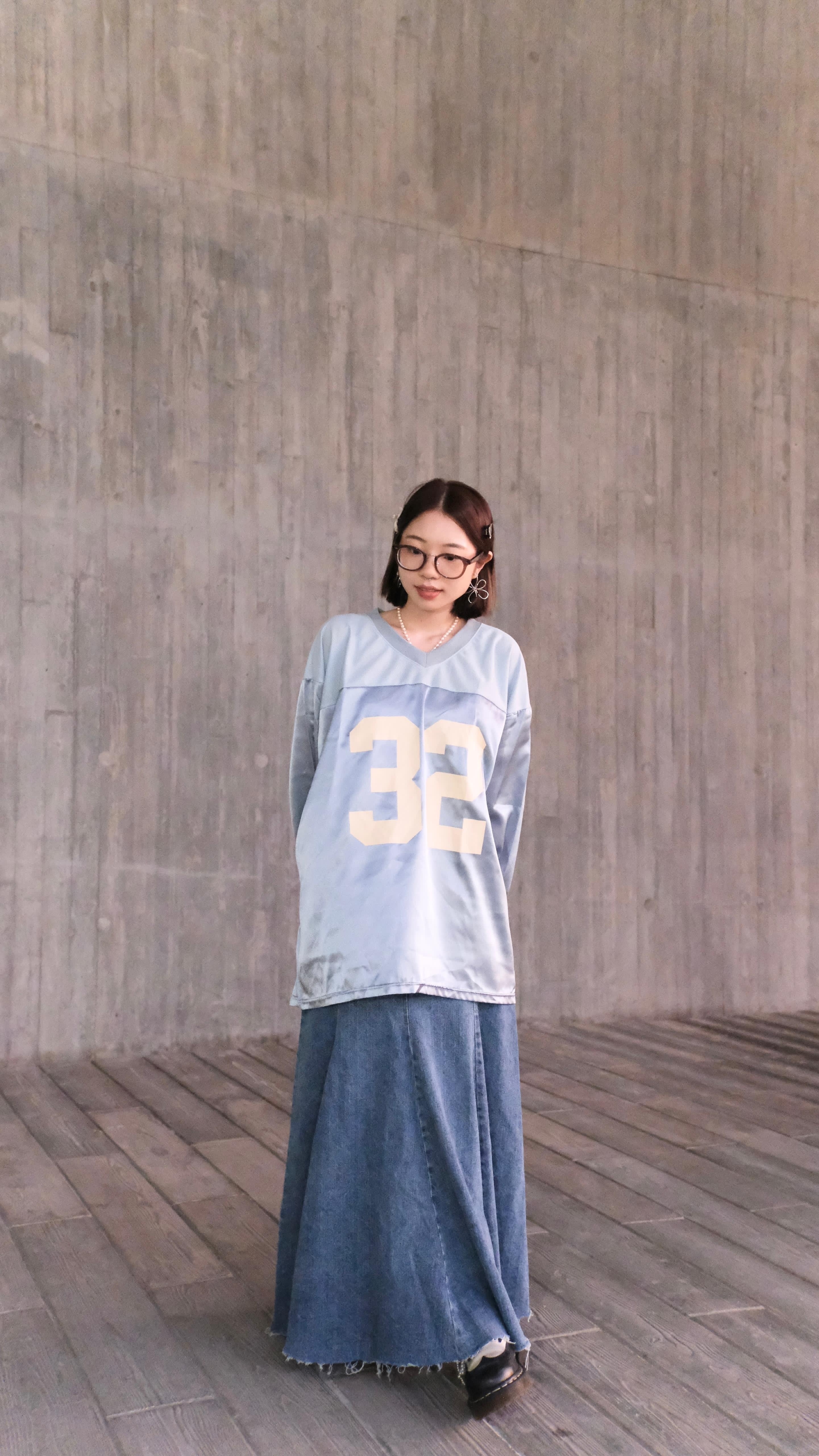 絲面拼網網波衫