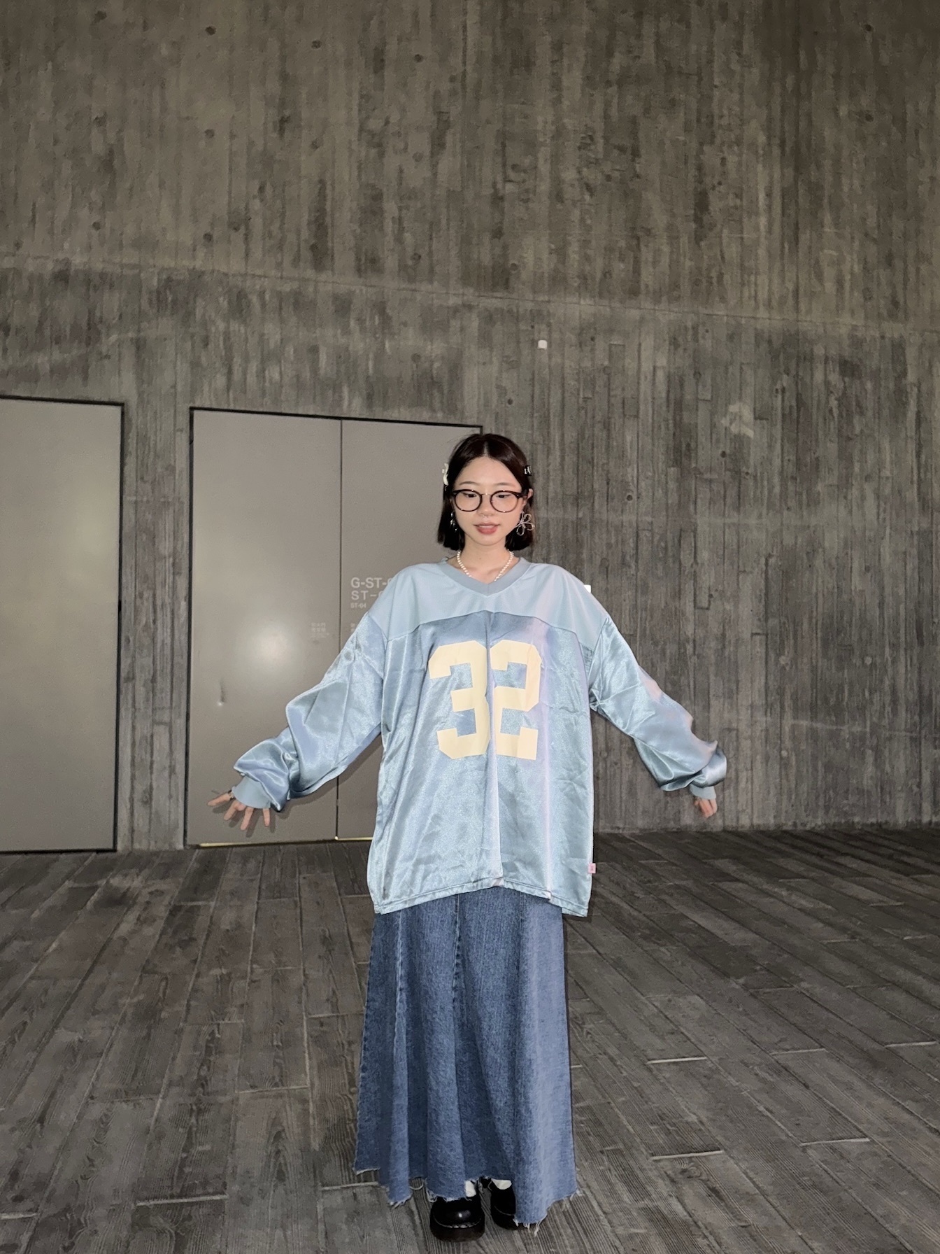 絲面拼網網波衫