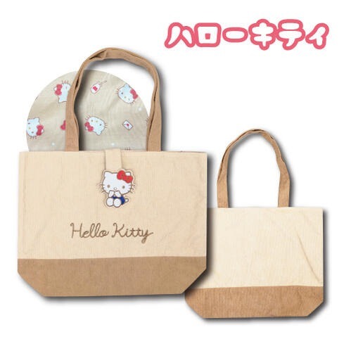 日本 Sanrio 燈芯絨大手提袋