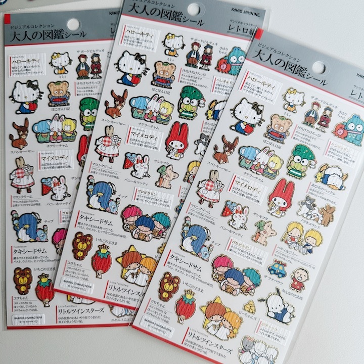 KITTY 三麗鷗角色  x 大人的圖鑑 金箔壓印手帳貼紙｜日本Kamio