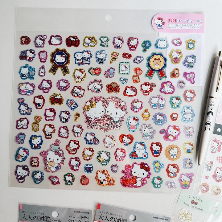 KITTY 100枚 復古雷射 手帳貼紙｜日本三麗鷗