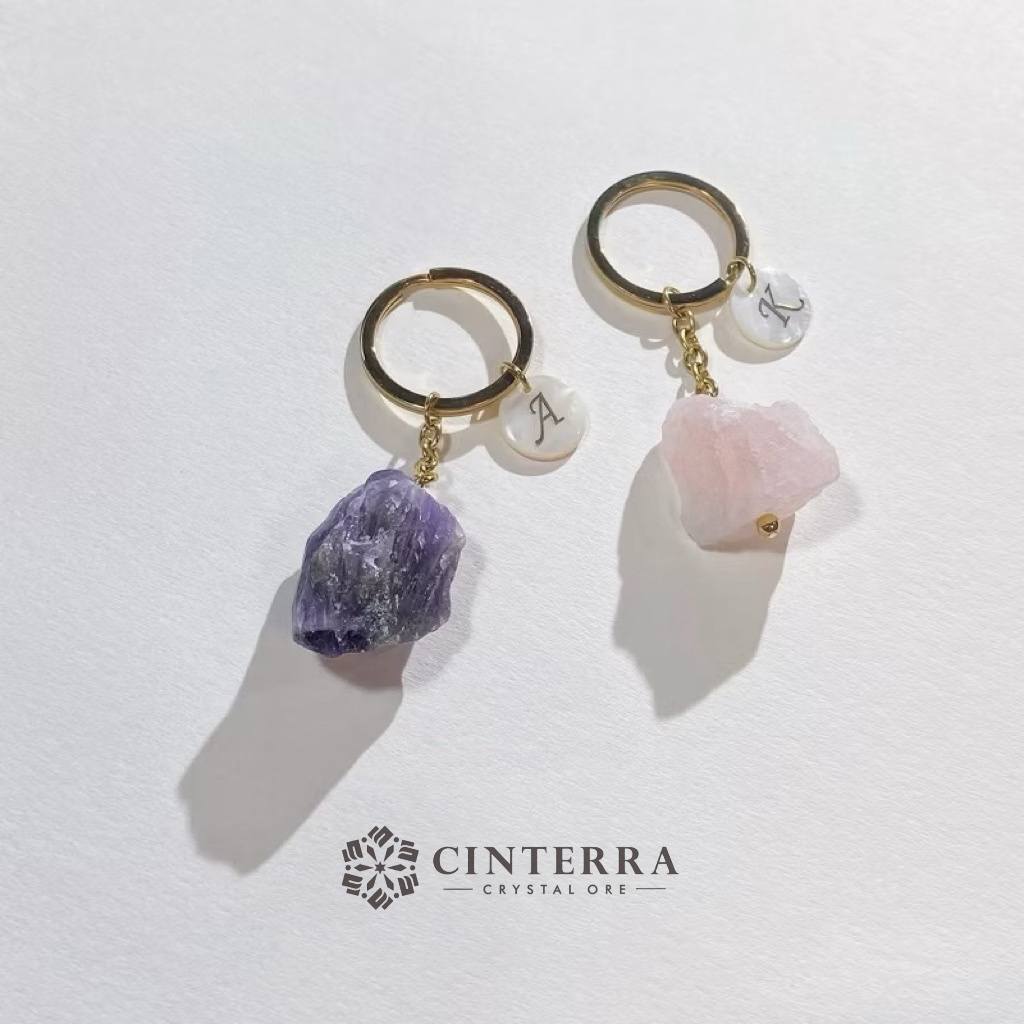 粉晶/紫水晶 原礦鑰匙圈