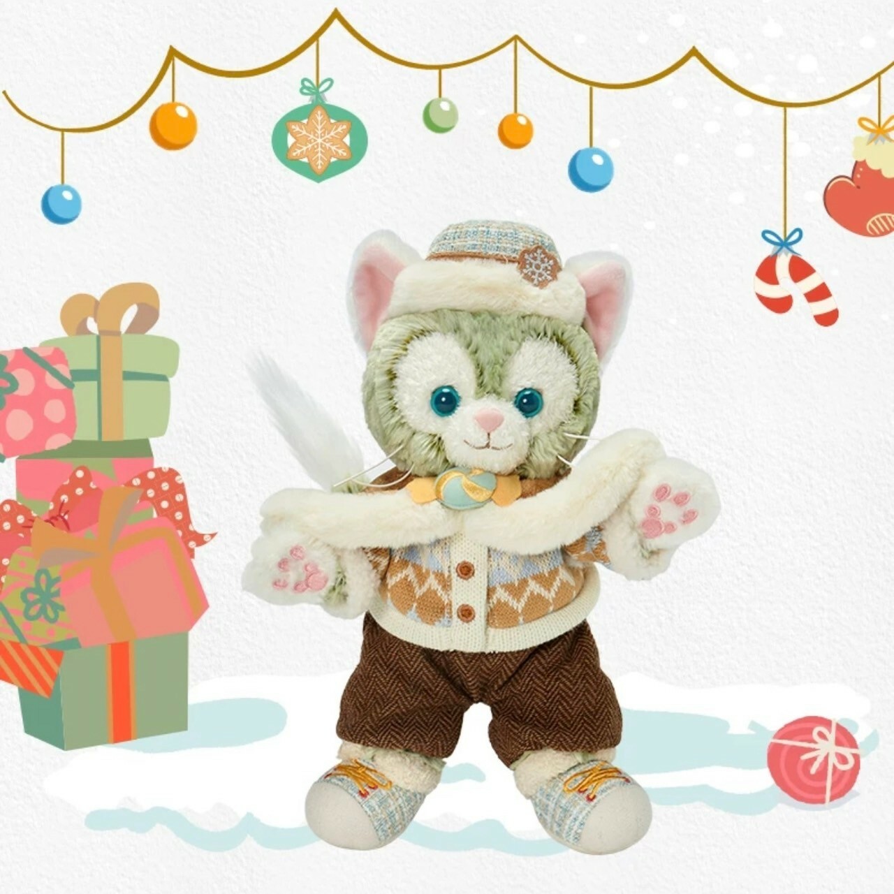 2024 冬日 達菲 Duffy 與好友們 傑拉托尼 畫家貓 Gelatoni SS號 娃娃 玩偶 -上海迪士尼樂園