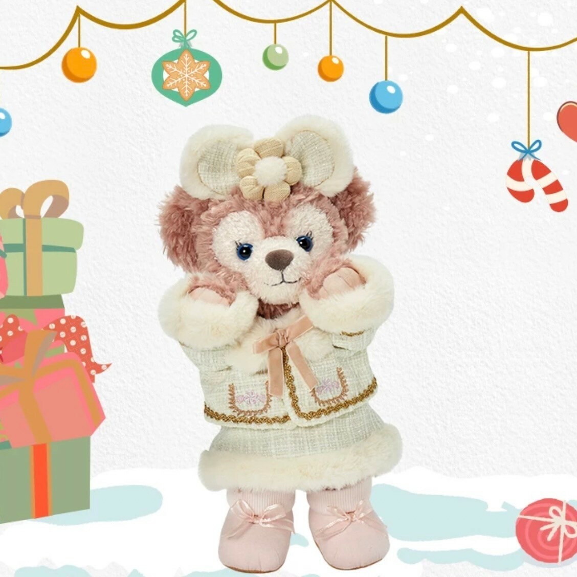 2024 冬日 達菲 Duffy 與好友們 雪莉玫 ShellieMay SS號 娃娃 玩偶 -上海迪士尼樂園
