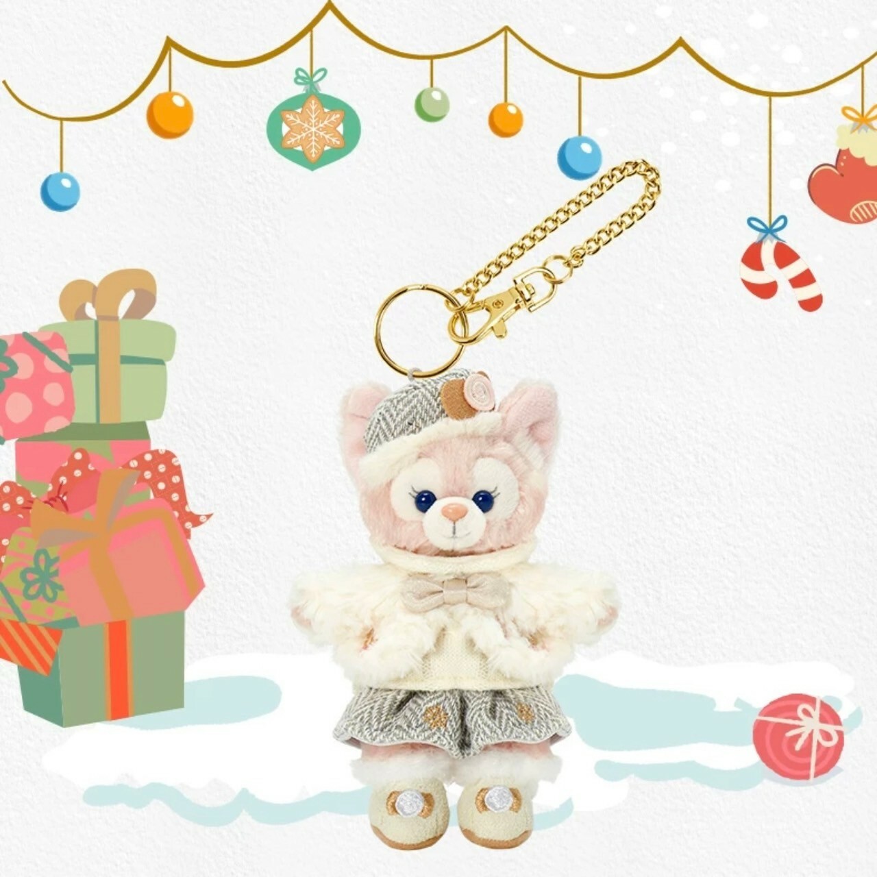2024 冬日 達菲 Duffy 與好友們 玲娜貝兒 LinaBell 鑰匙圈 吊飾 -上海迪士尼樂園