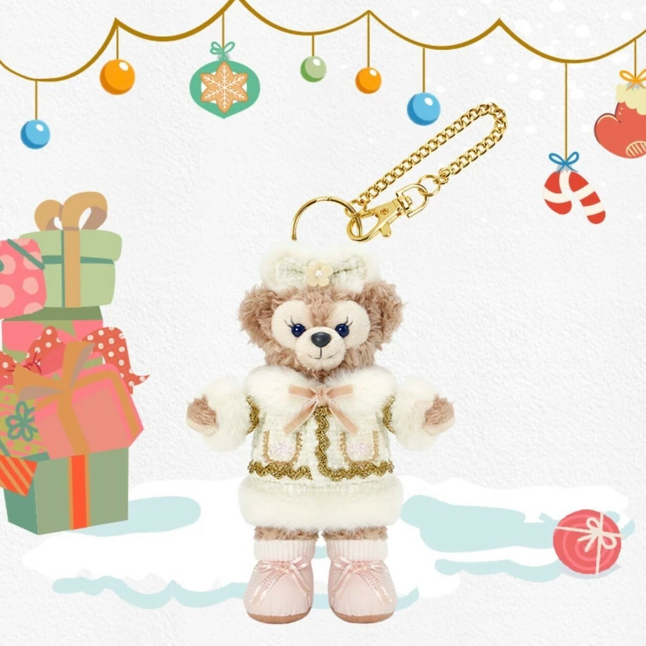 2024 冬日 達菲 Duffy 與好友們 雪莉玫 ShellieMay 鑰匙圈 吊飾 -上海迪士尼樂園