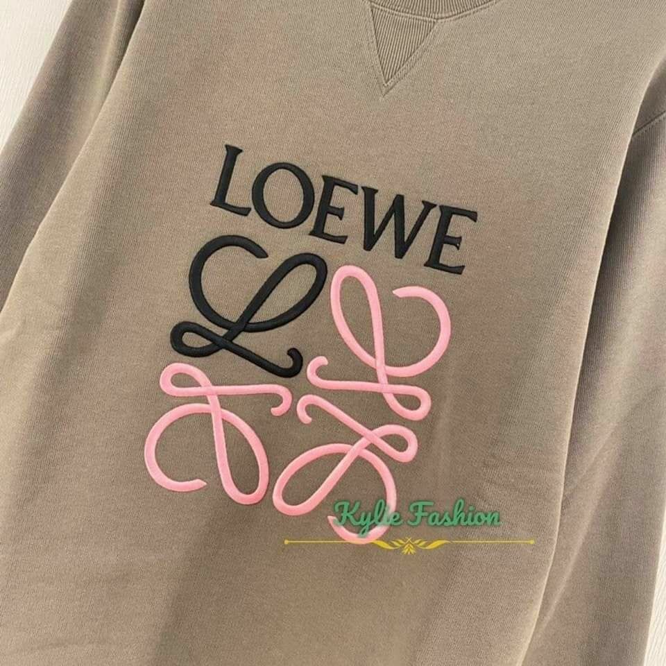LOEWE 立體刺繡 LOGO 衞衣 奶茶色