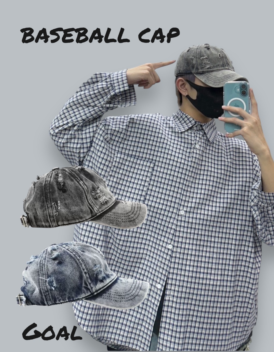 (GOAL) 重工 破壞 水洗鴨舌帽