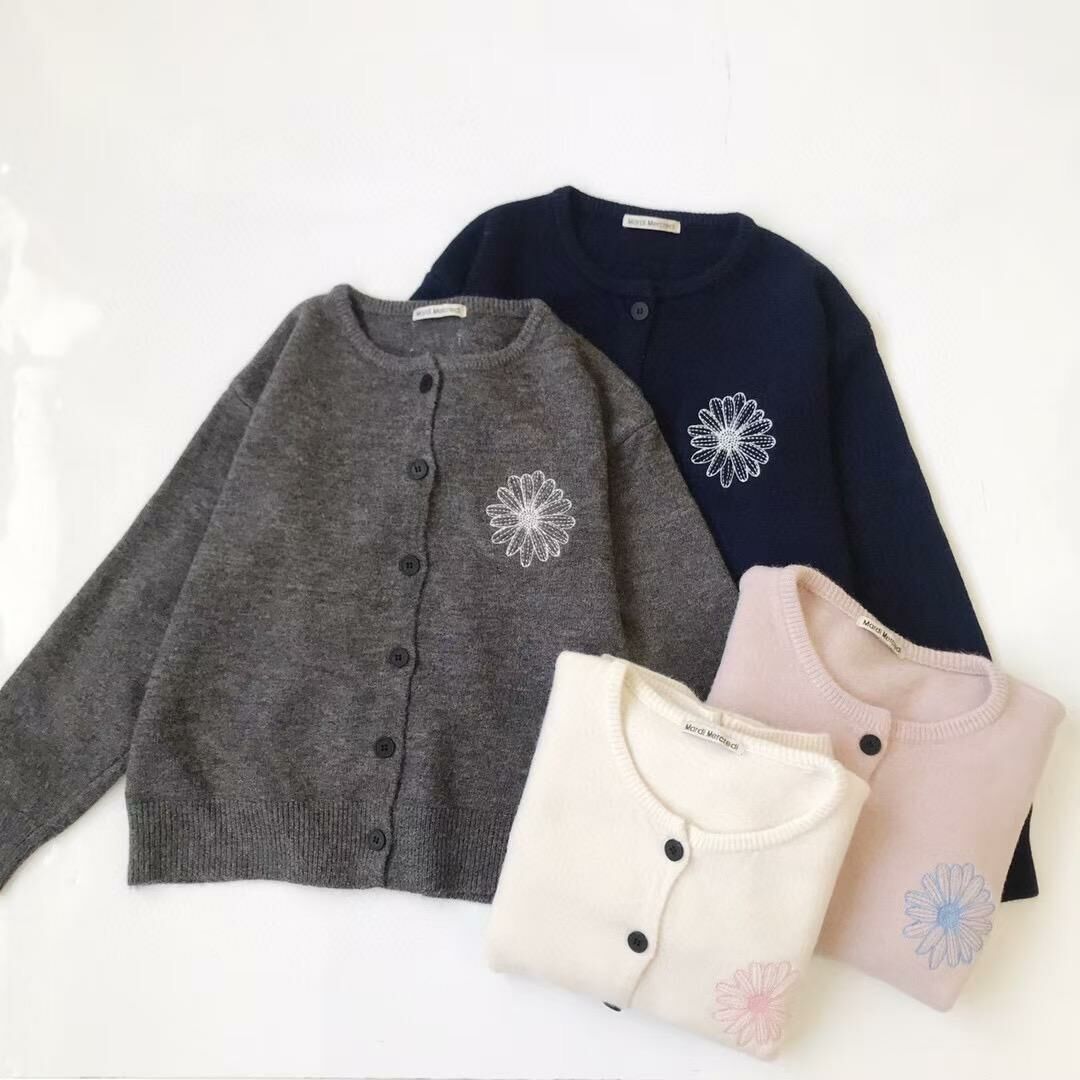 Mardi小花刺繡針織毛衣
