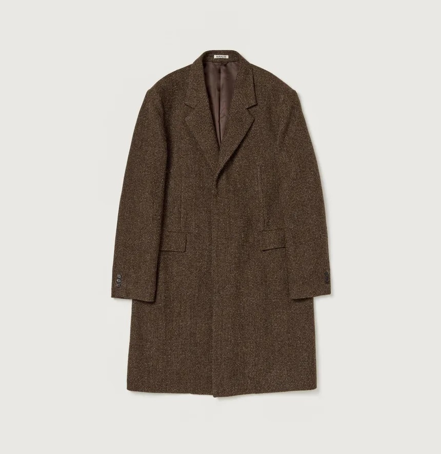 AURALEE 2024 A/W LAMA SHETLAND WOOL TWEED CHESTERFIELD COAT - PRE ORDER ITEM (預訂中)