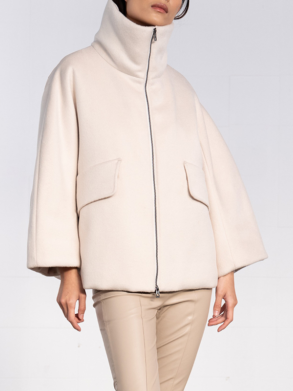 Ahirain 高領拉鍊拼接羽絨外套