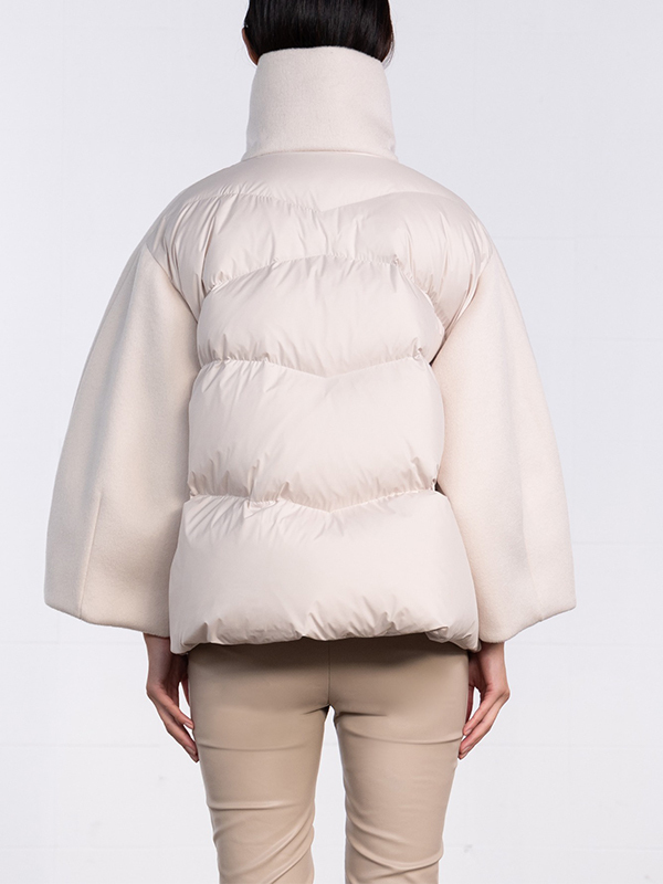 Ahirain 高領拉鍊拼接羽絨外套