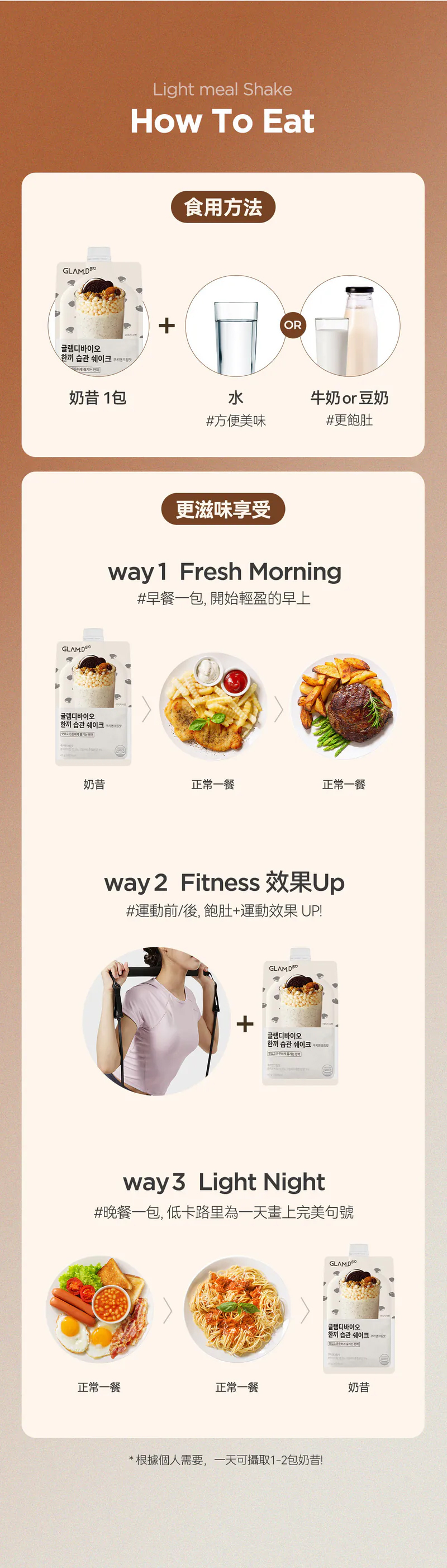 GLAM.D 魅力代餐奶昔  忌廉曲奇味 40g (1包)