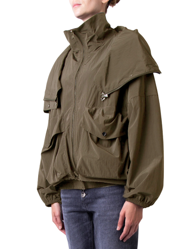Ahirain 立體口袋風衣外套(墨綠)