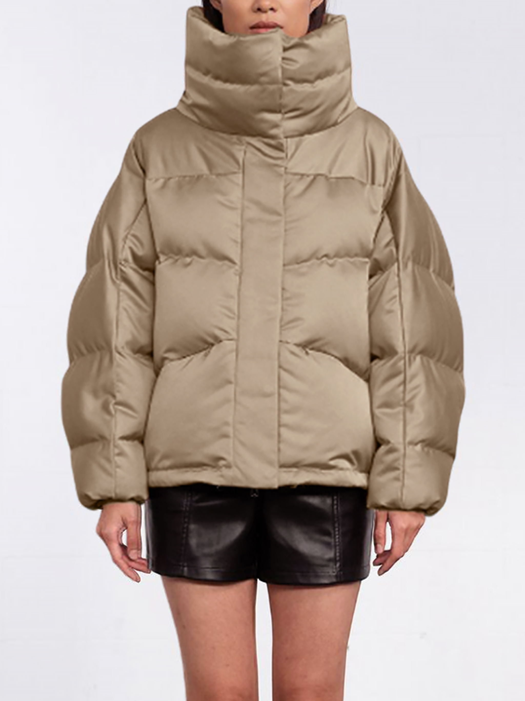 Ahirain 立領羽絨外套(卡其)