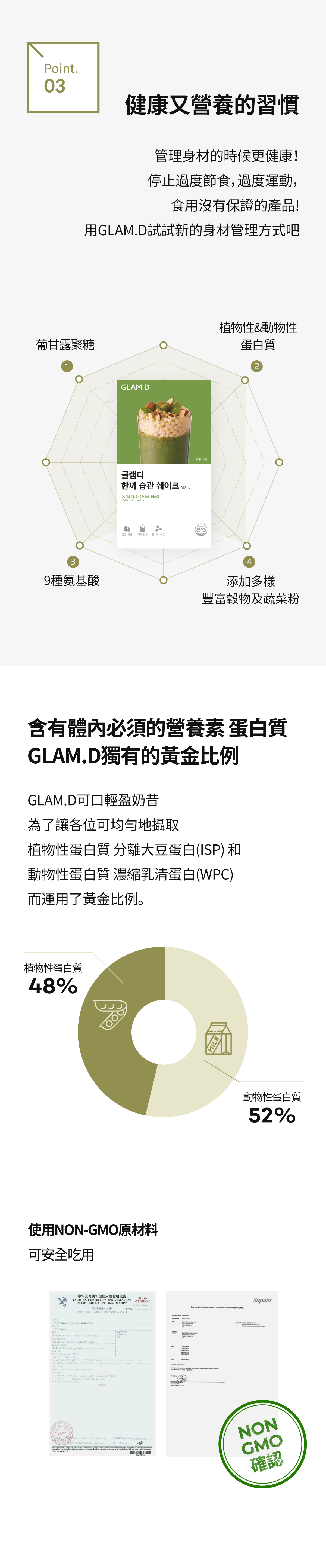 GLAM.D 魅力代餐奶昔 朱古力味 40G (1包)