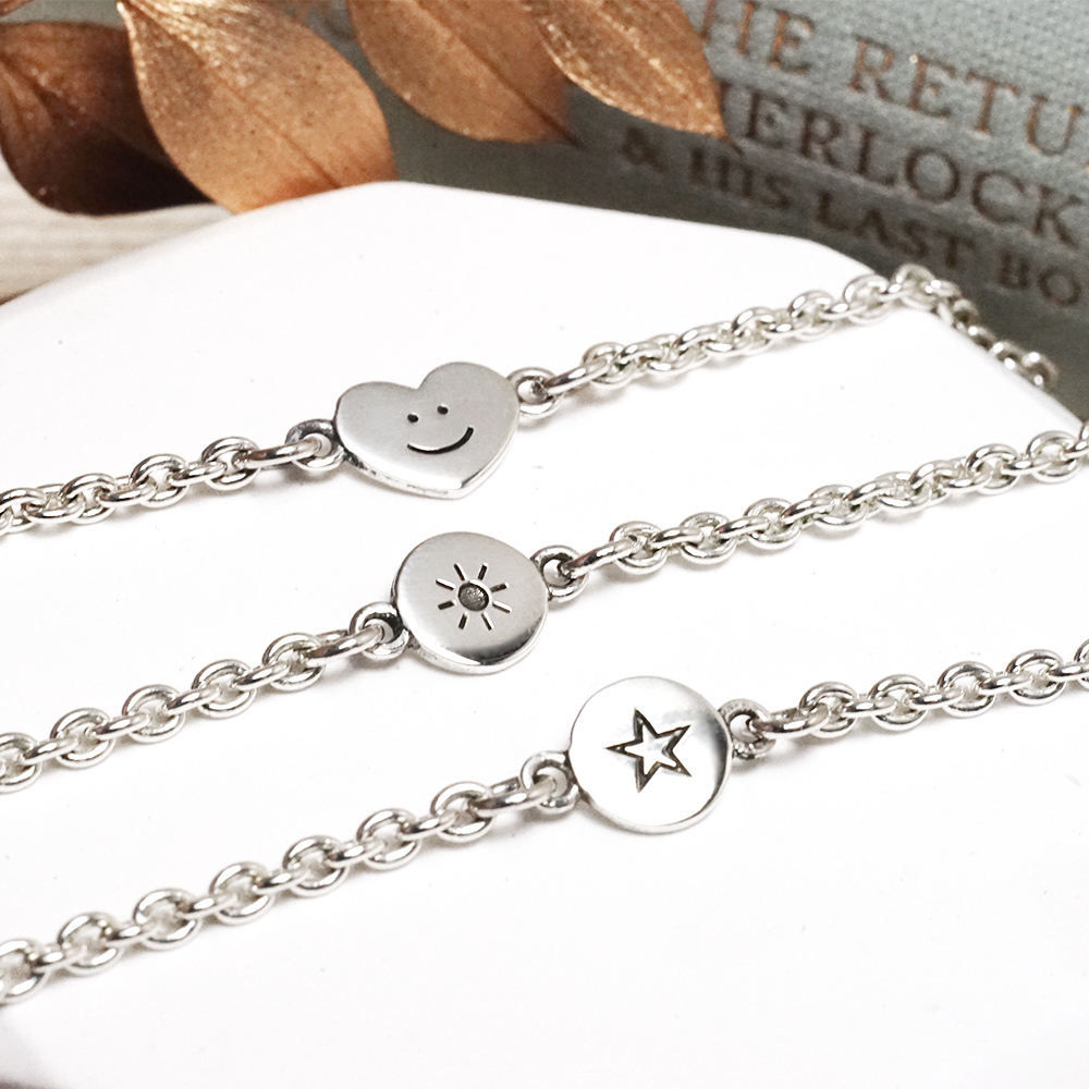 ART64 經典造型刻字兒童手鍊925純銀客製化訂製小朋友寶寶手鍊