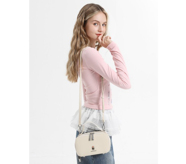 雙層拉鍊小方包-兩色(RA24-3010)