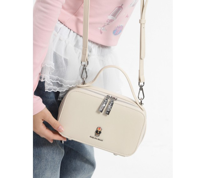 雙層拉鍊小方包-兩色(RA24-3010)