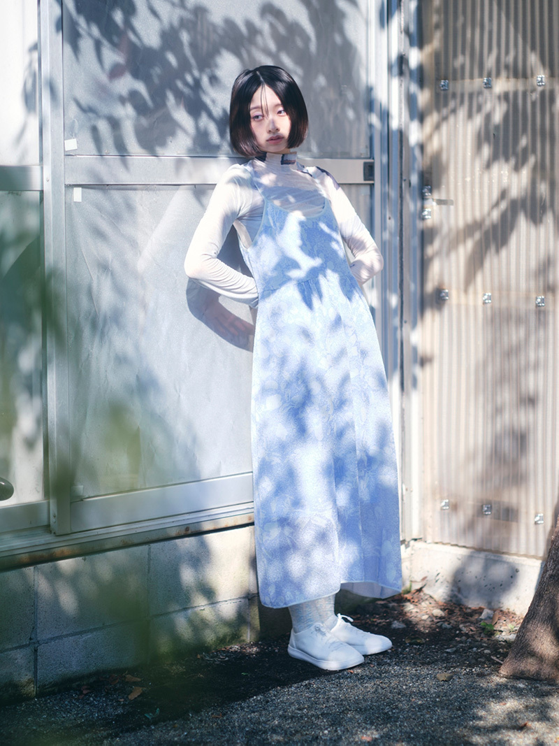 Cijin Beach Morning Glory Sleeveless Midi Dress - Water