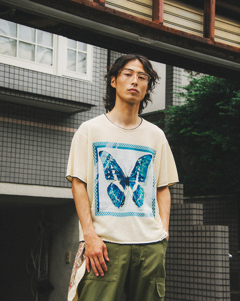 Helena Butterfly Specimen Short-sleeve Pointelle Top