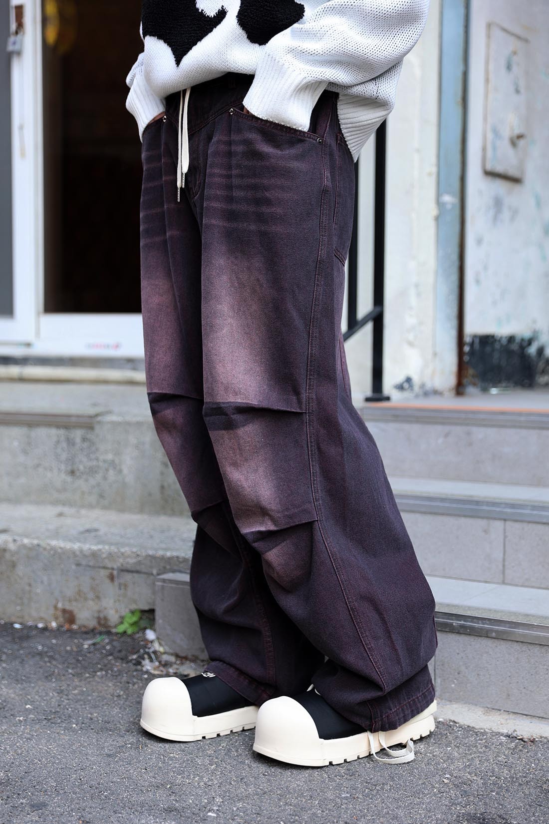 兩褶水洗氣球牛仔褲