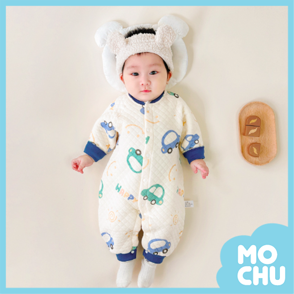 (59cm現貨)童趣車車夾棉長袖連身衣