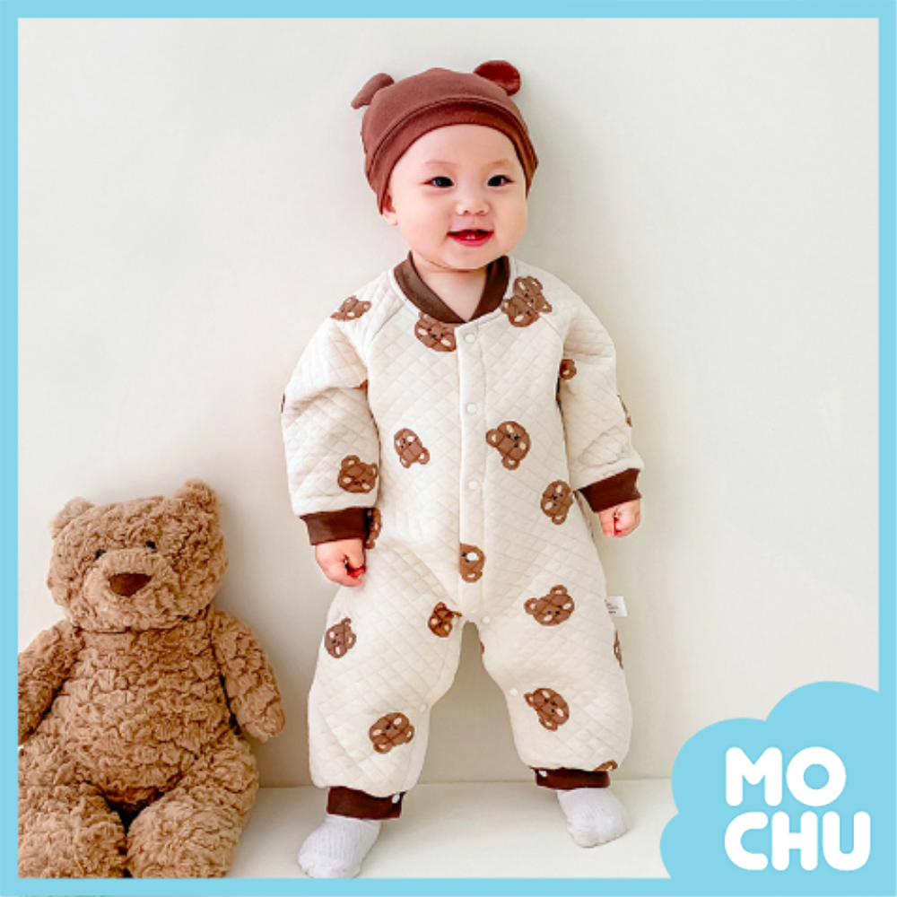 吉米熊夾棉長袖連身衣